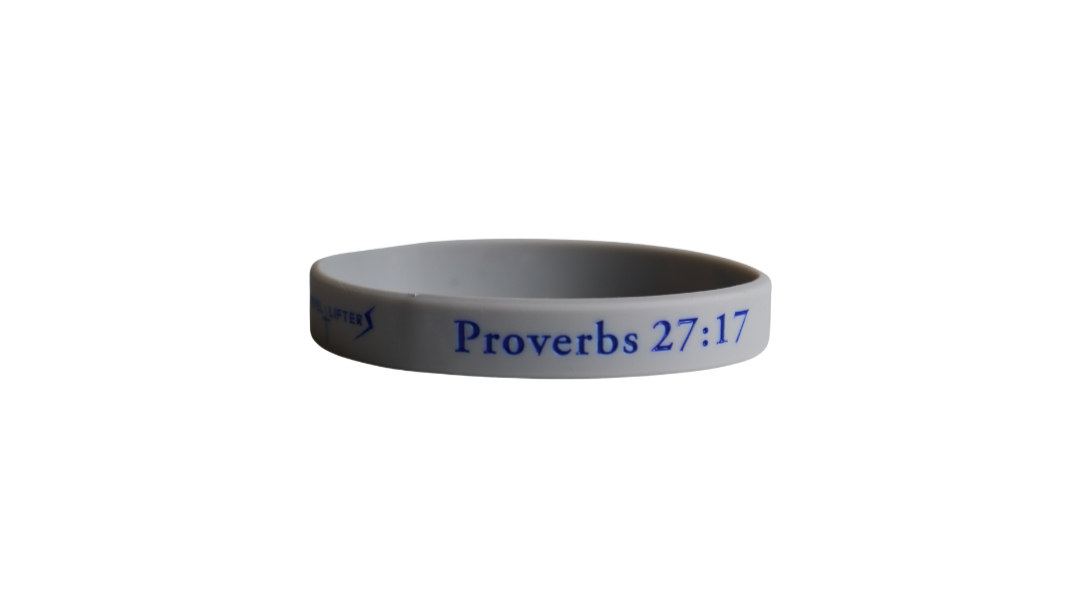 Proverbs 27:17 Iron Sharpens Iron Rubber Bracelet